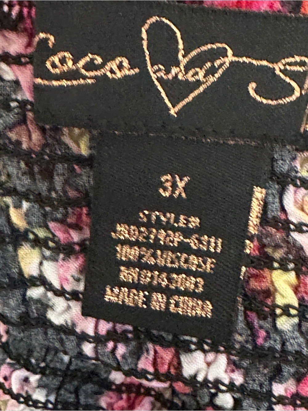 Plus Size 3X Floral Smocked Midi Dress Black Pink Boho Cottagecore - Picture 6 of 13
